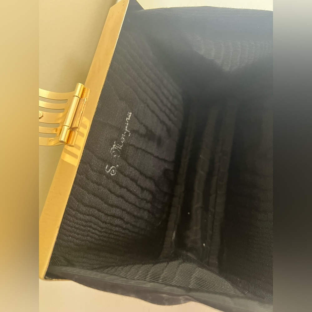 Chic Designer Black and Gold Clutch - Picture 6 of 11